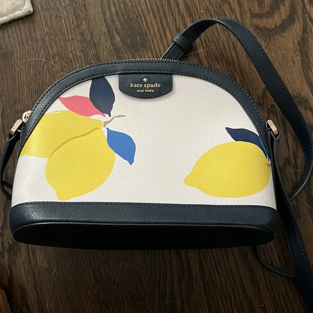 kate spade White Lemon Print Crossbody Bag